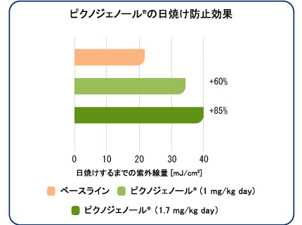 ピクノジェノールの日焼け防止効果